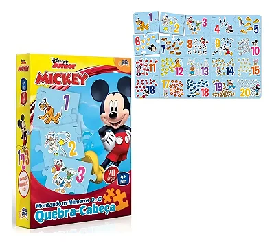 Quebra Cabeça Disney Mickey Montando Os Números Toyster