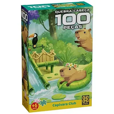 Jogo dee Quebra-Cabeça Capivara 100 peças Grow