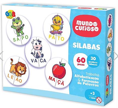 Brinquedo Pedagógico Sílabas 60 peças - GGB Plast