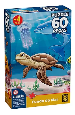 Quebra Cabeça Puzzle 60 Peças Fundo Do Mar Grow