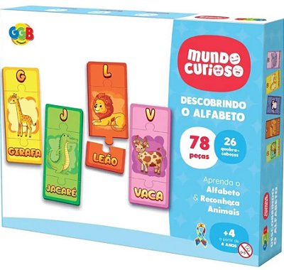Brinquedo Educativo Descobrindo o Alfabeto 78 Peças - GGB