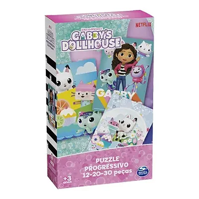 Puzzle Progressivo Gabbys Dollhouse 3 Quebra Cabeça 04371 Grow