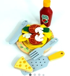 Kit Macarronada Refeição Brinquedo em Madeira - New Art Toys