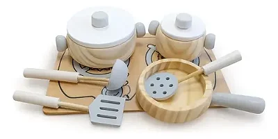 Panelas, Utensílios E Cooktop, Cinza, Em Madeira, Da Newart