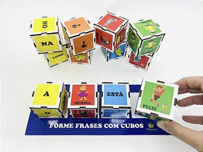 Forme Frases com Cubos - Materiais para Brincar