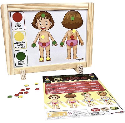 Brinquedo Educacional Semáforo Toque Madeira Brinqmutti