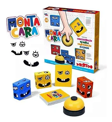 Jogo Monta Cara Bloco Montar Expressões - Pakitoys