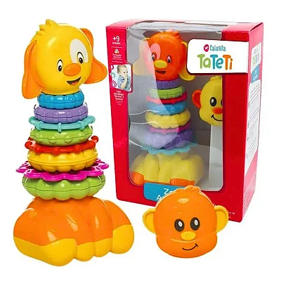 Brinquedo Infantil Zoo Argolas Para Montar Didático - Tateti
