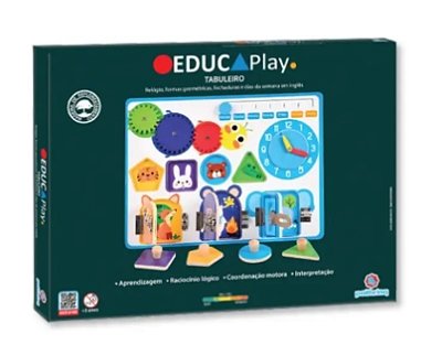 Brinquedo educativo de madeira tabuleiro educaplay - polibrinq