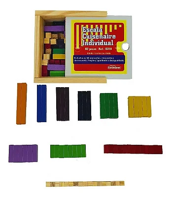 Escala Cuisenaire Individual Aluno 62 Peças Carimbras