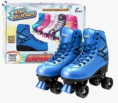 Patins 4 Rodas Clássico Menino Roller Skate Ajustável TAM 39-42 Fenix