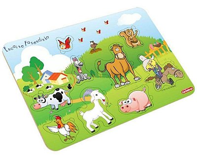 Encaixe Fazendinha em madeira - Brinquedos Educativos