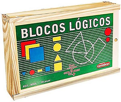 Bloco Logico 48 pecas - Estojo em madeira