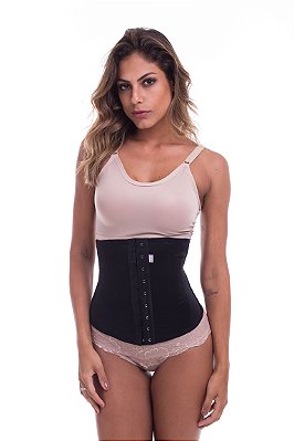 Corpete Corset Corselet Espartilho Modela Cintura Branco Preto em Promoção  na Americanas