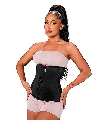 CINTA MODELADORA LONGA COM 8 BARBATANAS - PRETO