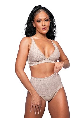 CALCINHA MODELADORA RENDADA (CHOCOLATE)