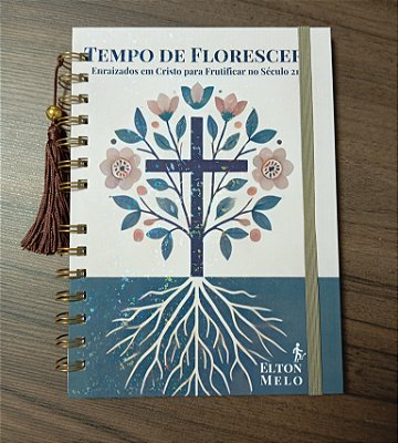 Devocional Florescer - encadernação artesanal luxo
