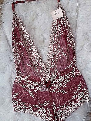 Body Diva Bicolor Vinho com Branco