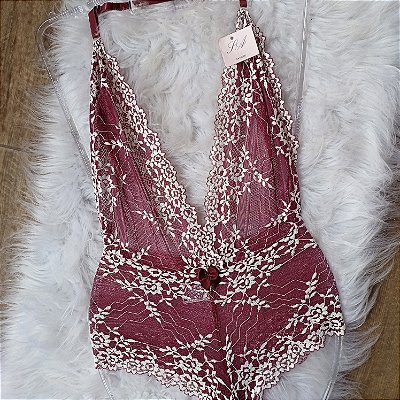 Body Diva Bicolor Vinho com Branco