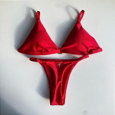 Conjunto Biquíni Bella Fio Regulagem Vermelho