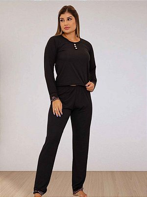 Pijama de Frio Paty Preto
