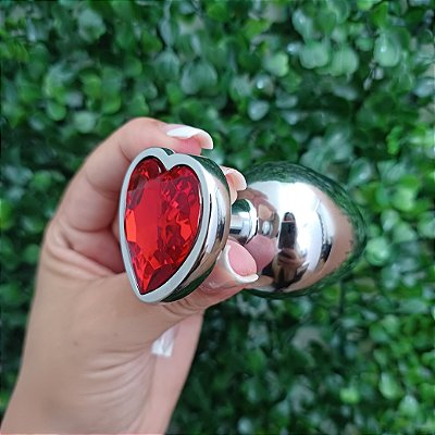 Plug Anal Alumínio em Formato de Coração M