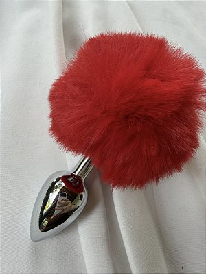 Plug Anal Pequeno Pelúcia Vermelho
