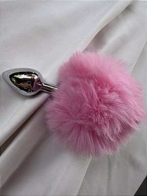 Plug Anal Pequeno Pelúcia Rosa
