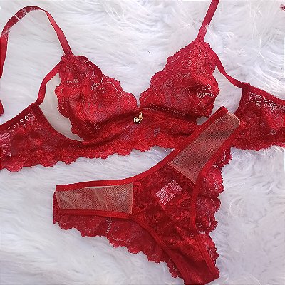 Conjunto Lingerie Segredo Vermeho