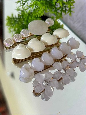 Kit de Presilhas Branca Florzinha