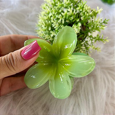 Presilha Tropical Flor Grande Verde