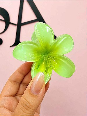Presilha Tropical Flor Grande Verde