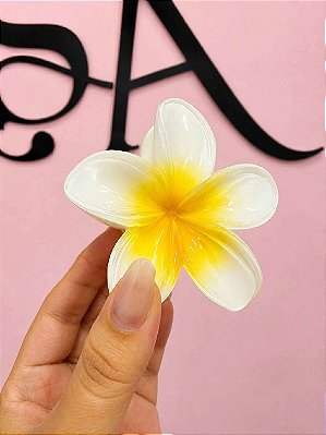 Presilha Tropical Flor Grande Amarela