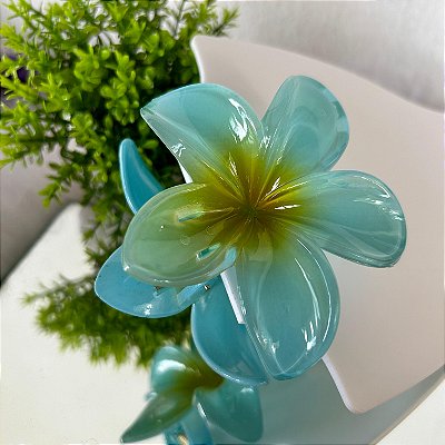 Presilha Tropical Flor Grande Azul