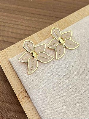 Brinco Esmaltado Flor Luxo