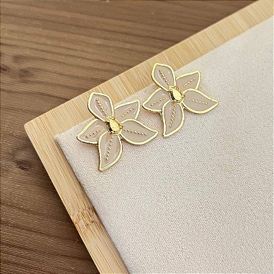 Brinco Esmaltado Flor Luxo