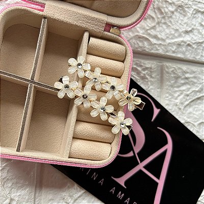 Kit 2 Presilhas Branca Florzinha