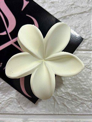 Presilha Tropical Flor Grande Branca Fosca