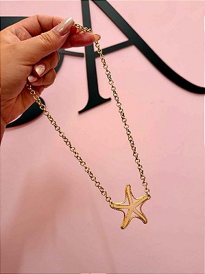Colar Estrela do Mar Dourado