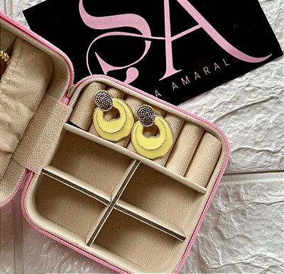 Brinco Verão Amarelo Esmaltado