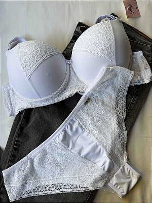 Conjunto Lingerie Marie Plus Size Branco