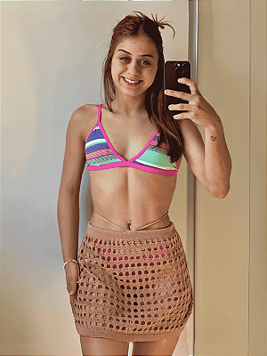 Saída de praia Saía Brisa Tricô Nude