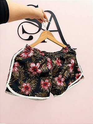 Short Feminino Tactel Estampado Adulto Moda Praia Esporte