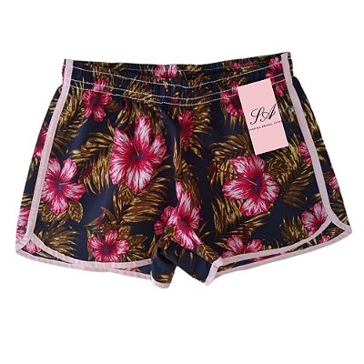 Short Feminino Tactel Estampado Adulto Moda Praia Esporte