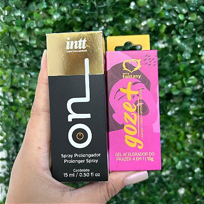 Kit Spray Prolongador Masculino+Goze + Acelerador do Prazer Feminino