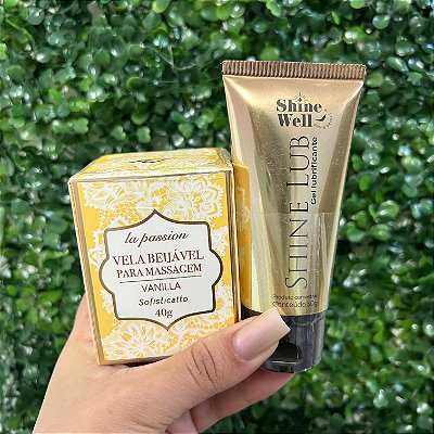 Kit Lubrificante Neutro Gel+Vela Beijável Para Massagem
