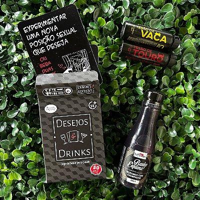 Kit Saindo da Rotina (Jogo de Cartas para Casais+ Sabonete Líquido Banho & Espuma Morango com Champanhe+ Tesão de Vaca+ Tesão de Touro)