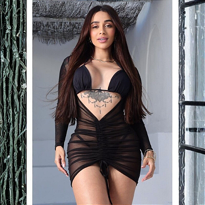 Saída Vestido Havai Preto