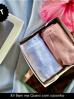Kit Calcinha Bem me quero em algodão Rose e Branco
