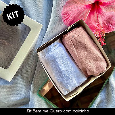 Kit Calcinha Bem me quero em algodão Rose e Branco